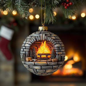 Stone Fireplace Christmas Ornament - Made to Order Gift