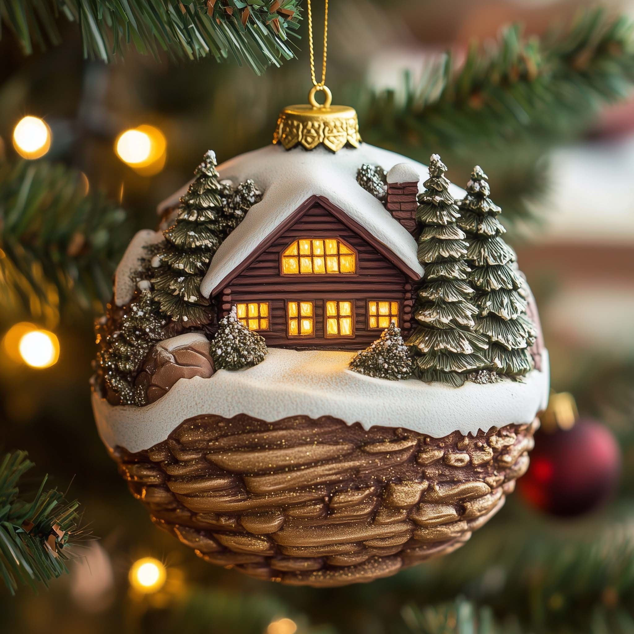 Alpine Cabin Christmas Ornament