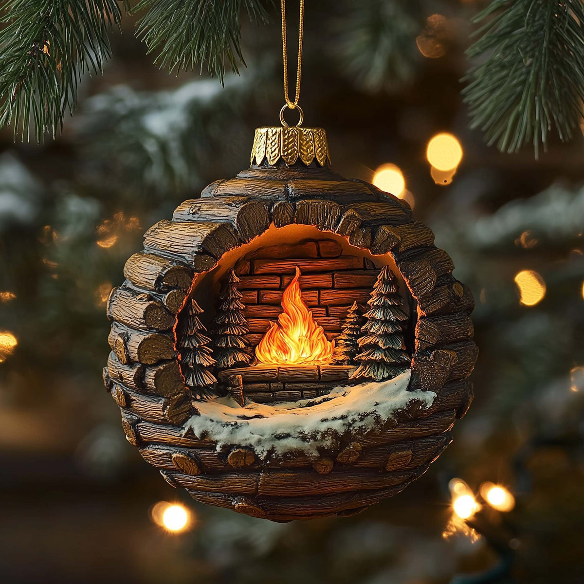 Log Cabin Christmas Ornament
