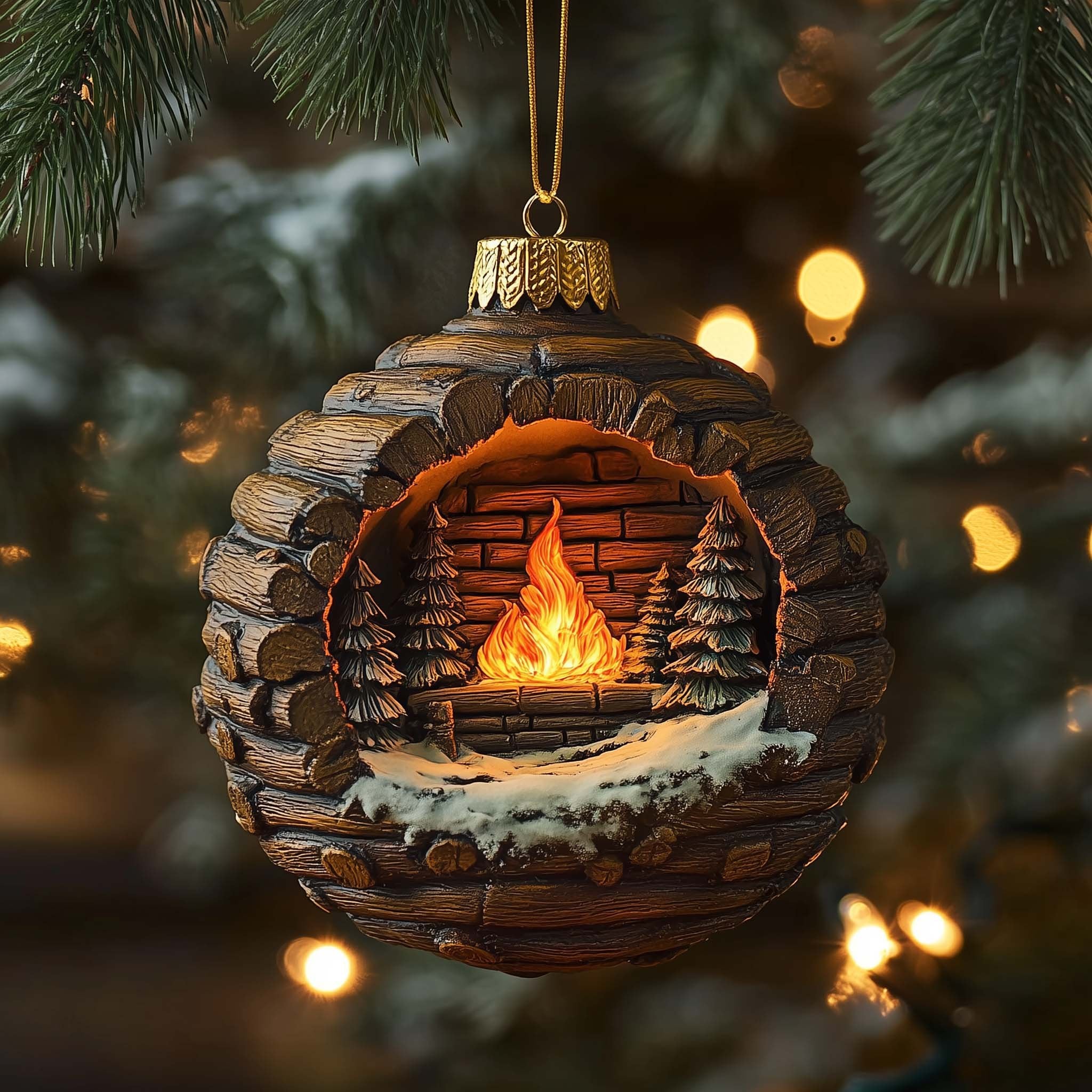 Log Cabin Christmas Ornament
