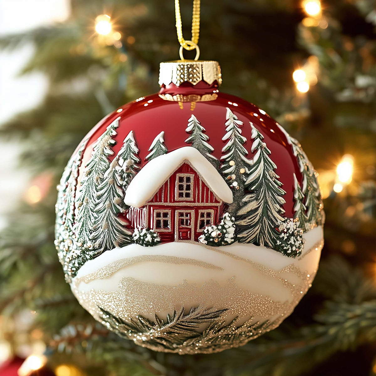 Red Bauble M413 Christmas Ornament