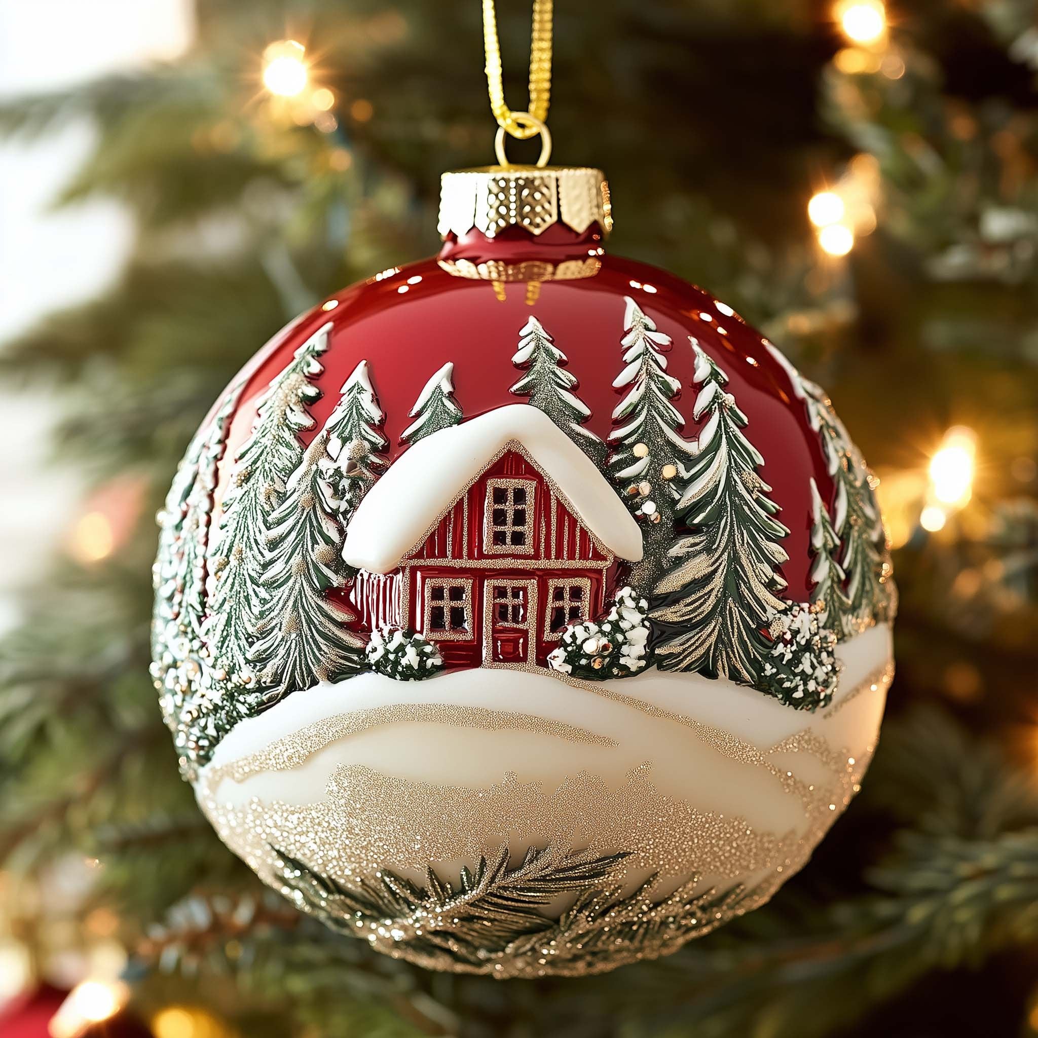 Red Bauble M413 Christmas Ornament