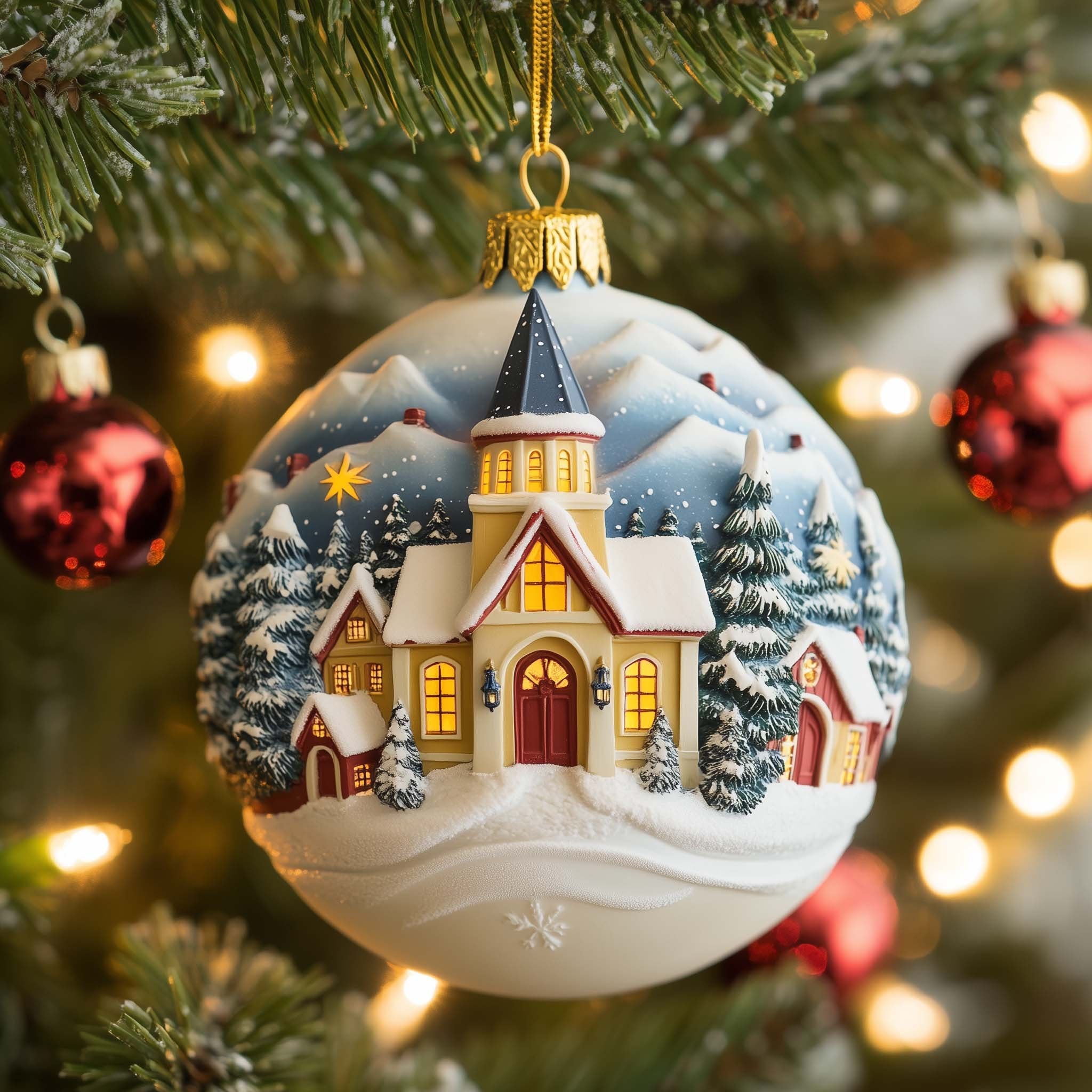 Village Church Christmas Ornament