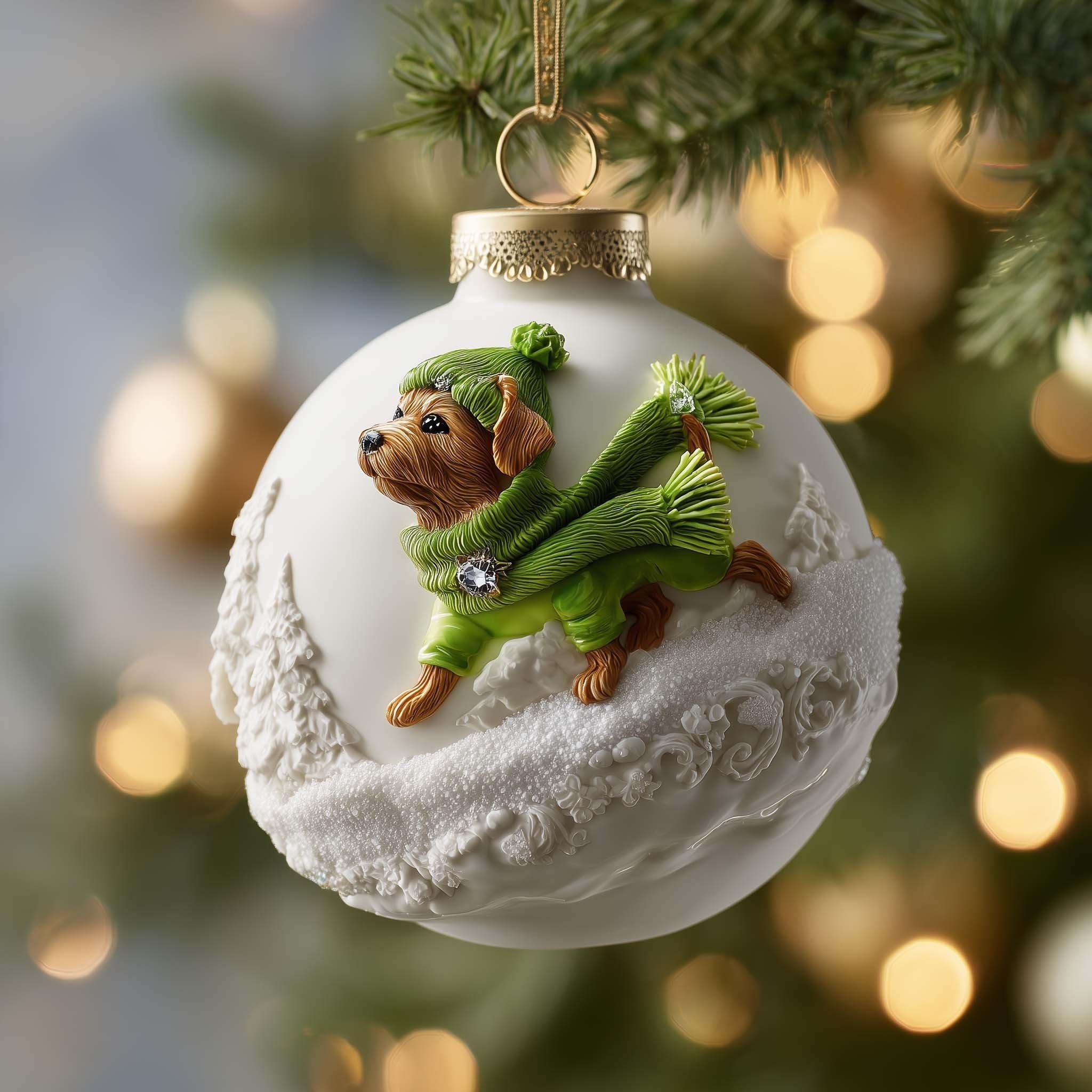 Running Terrier Christmas Ornament