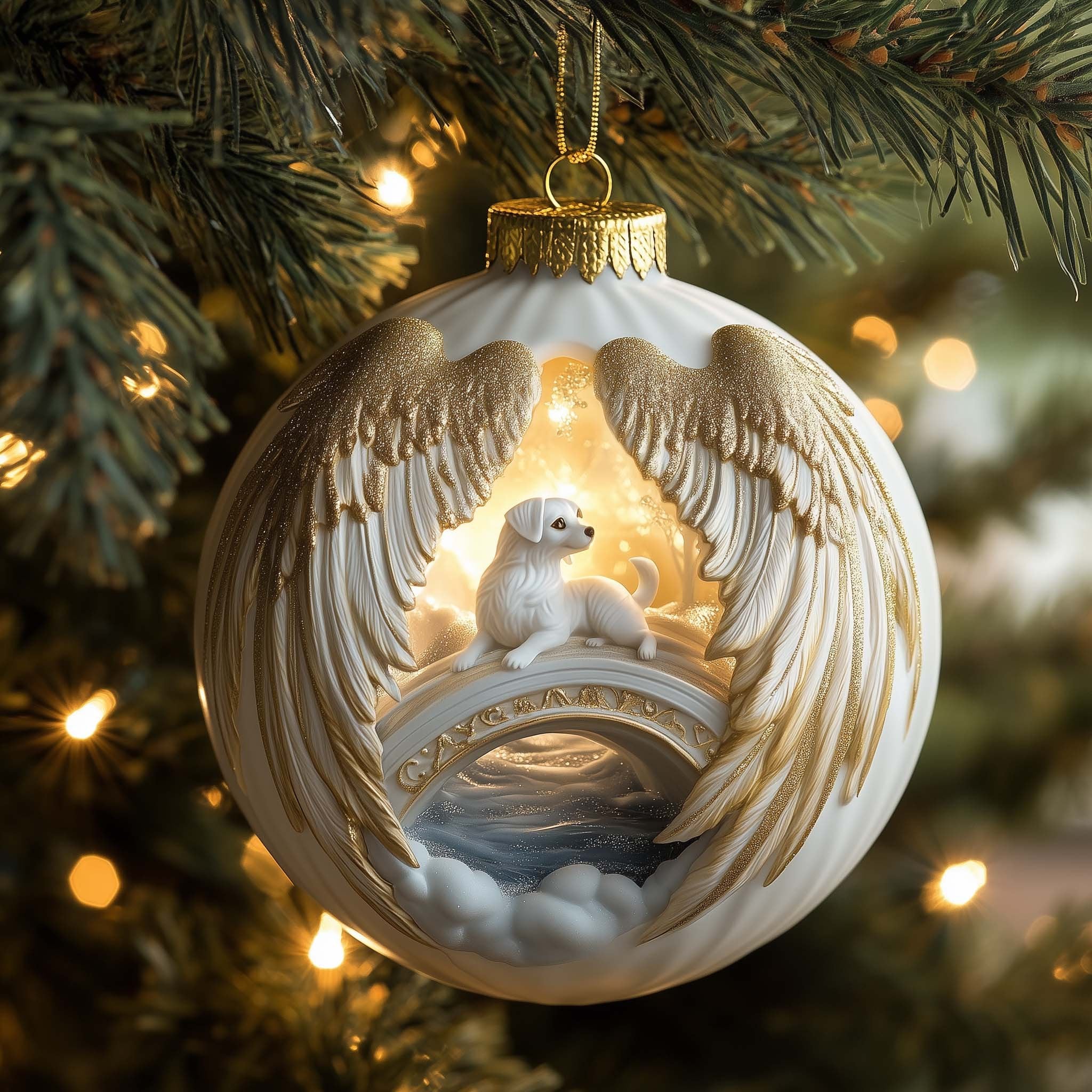 Angel Dog Christmas Ornament