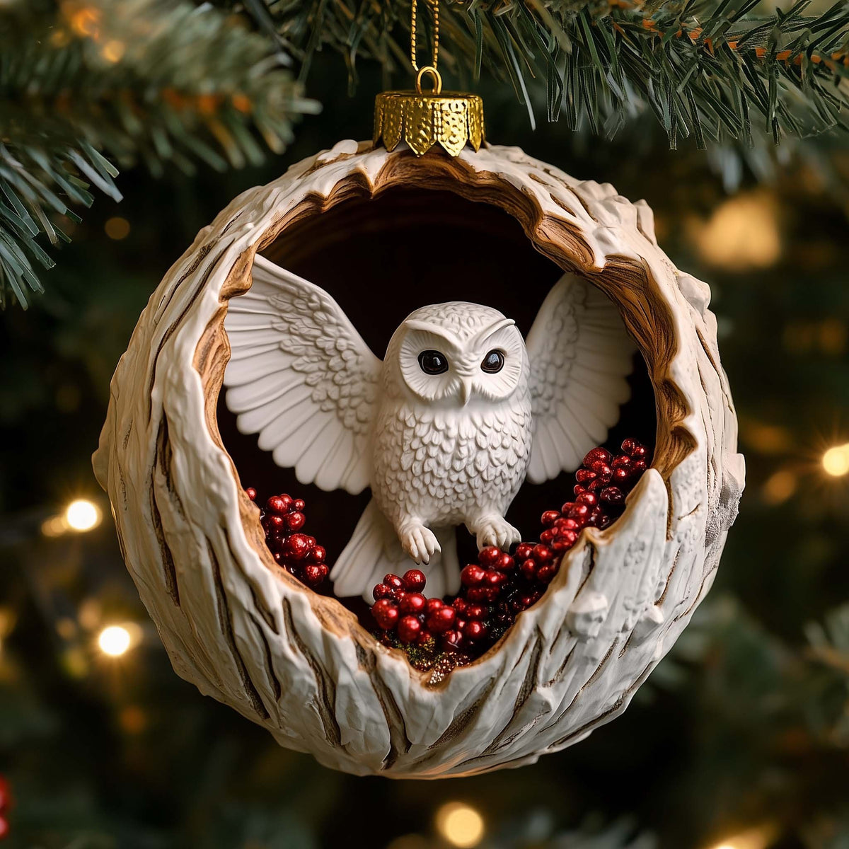 Jeweled Owl Christmas Ornament