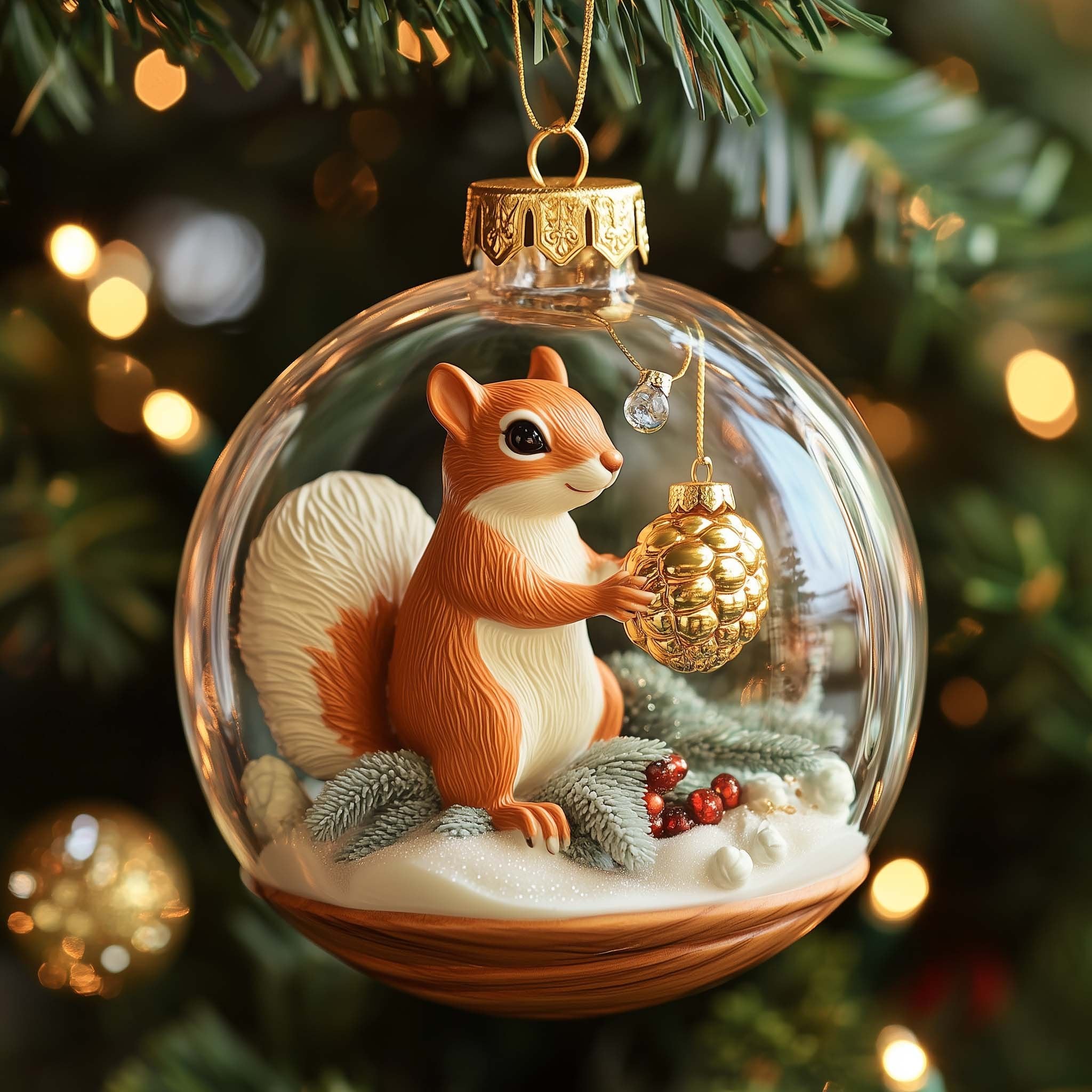 Winter Squirrel Christmas Ornament