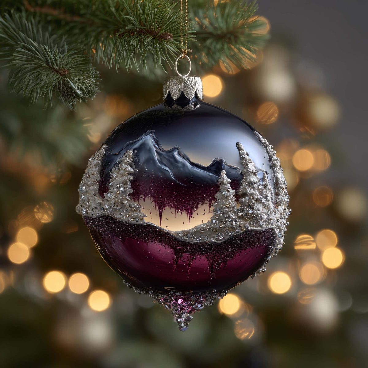 Sparkling Mountain Christmas Ornament