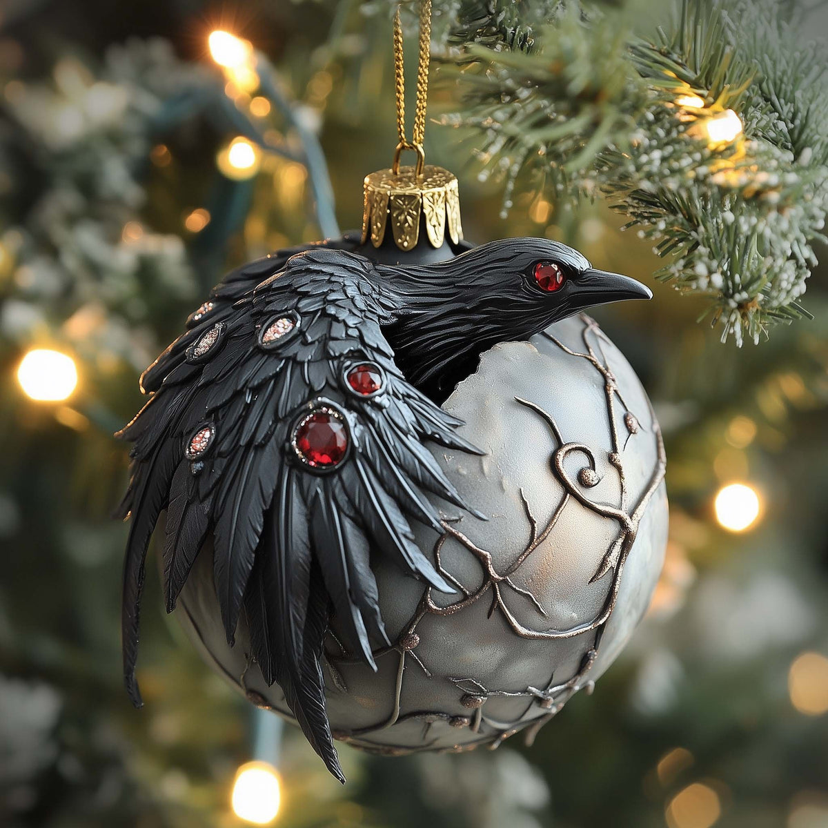Raven Jewel Christmas Ornament