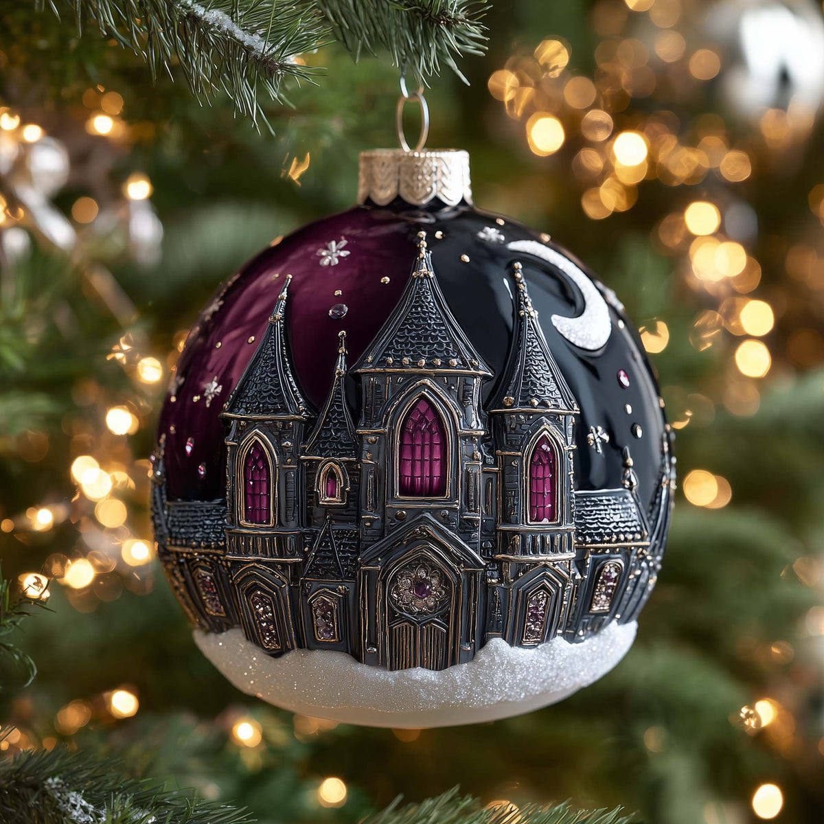 Night Castle Christmas Ornament