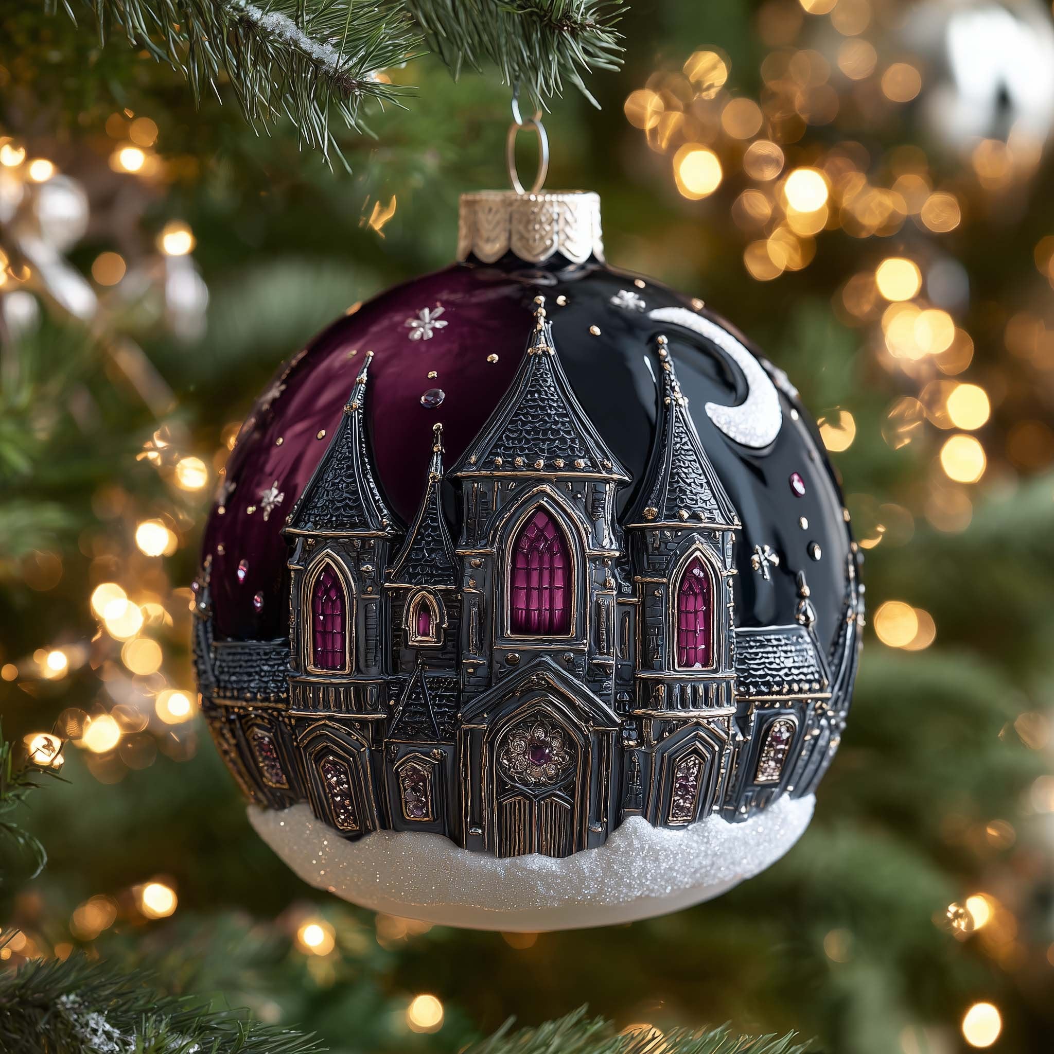 Night Castle Christmas Ornament
