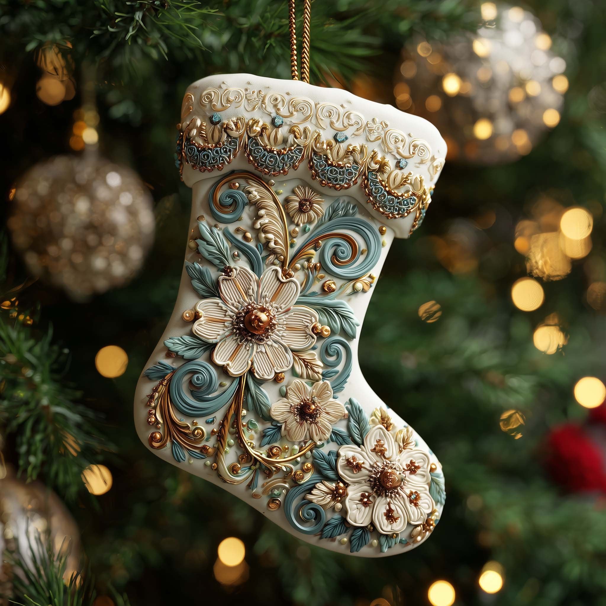 Floral Christmas Ornament