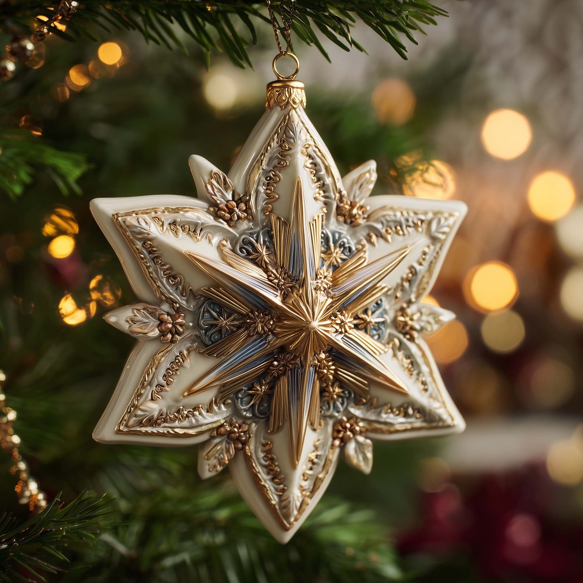 Mandala Snowflake Christmas Ornament