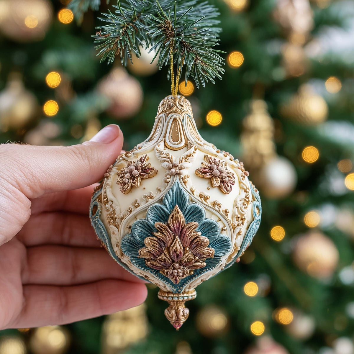 Baroque Teardrop Heirloom Christmas Ornament