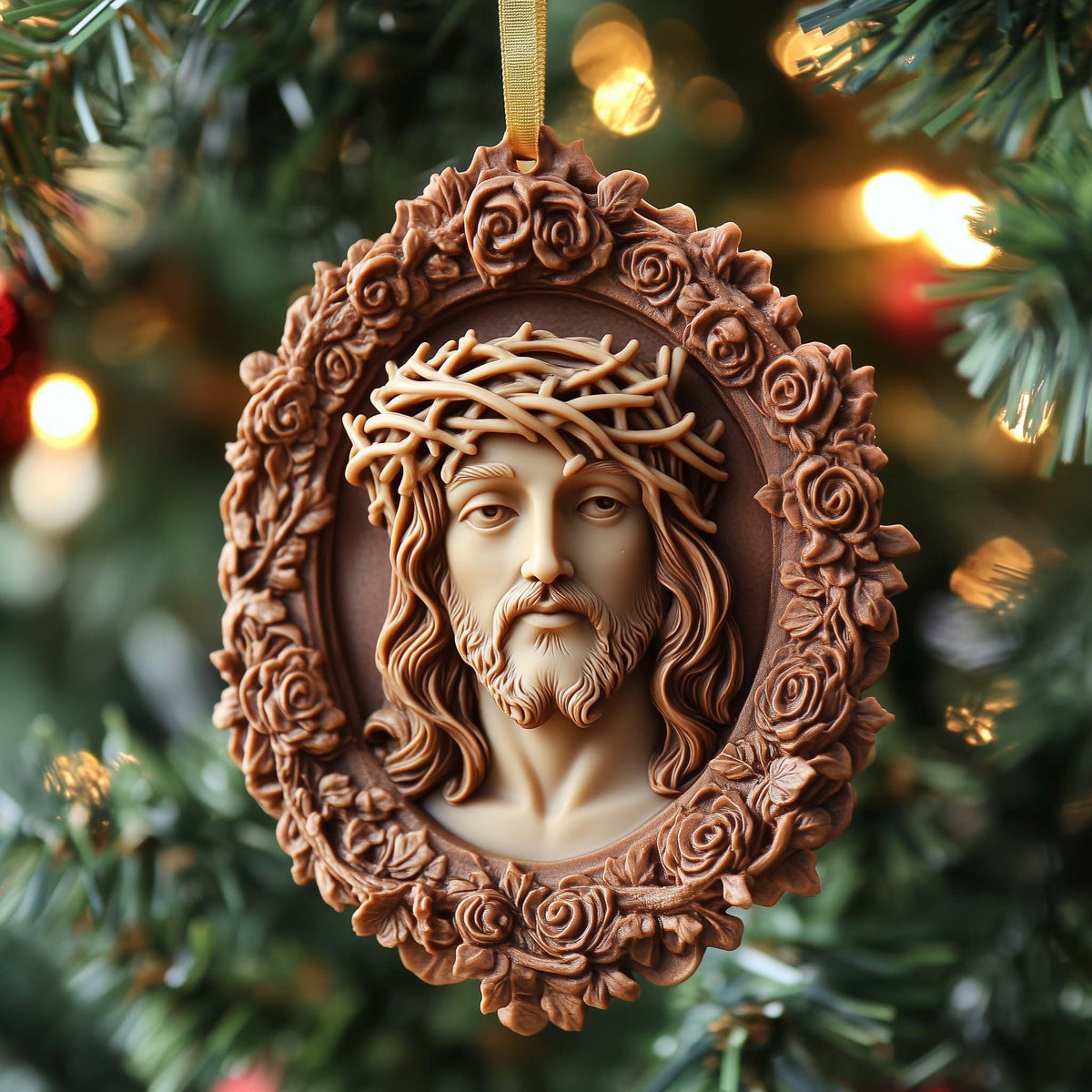 Rose Jesus Christmas Ornament