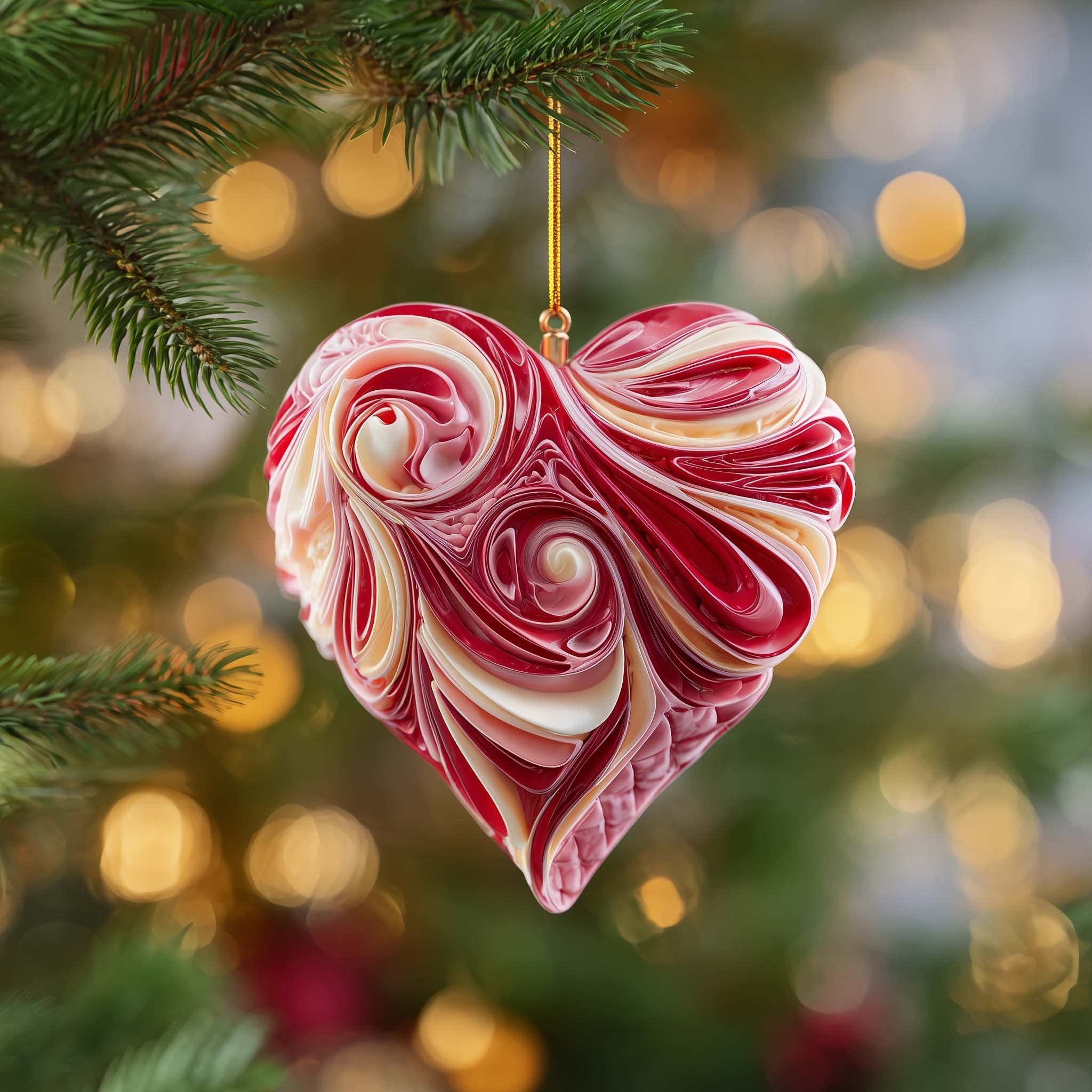 Swirl Heart Christmas Ornament