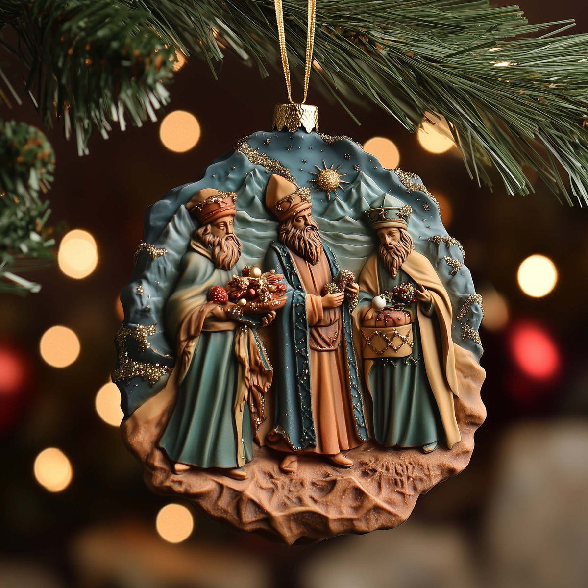 Three Kings Bearing Gifts Christmas Ornament