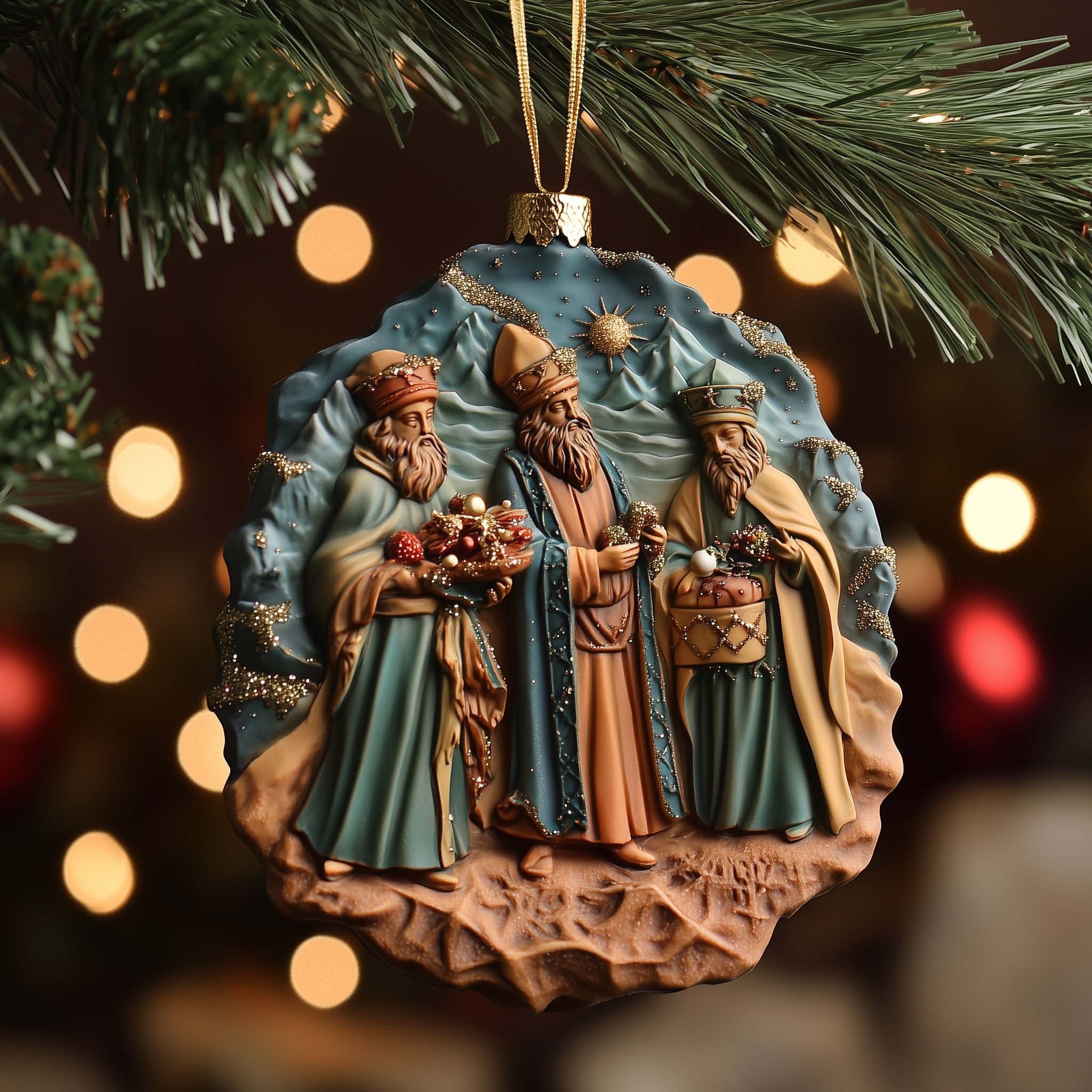 Three Kings Bearing Gifts Christmas Ornament