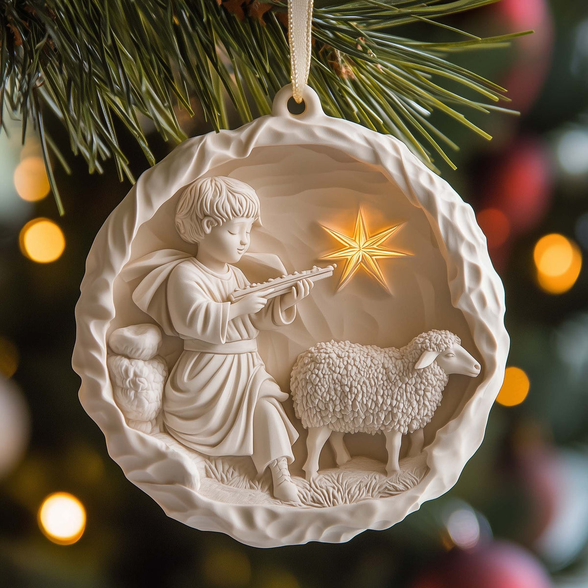 Shepherd Boy Christmas Ornament