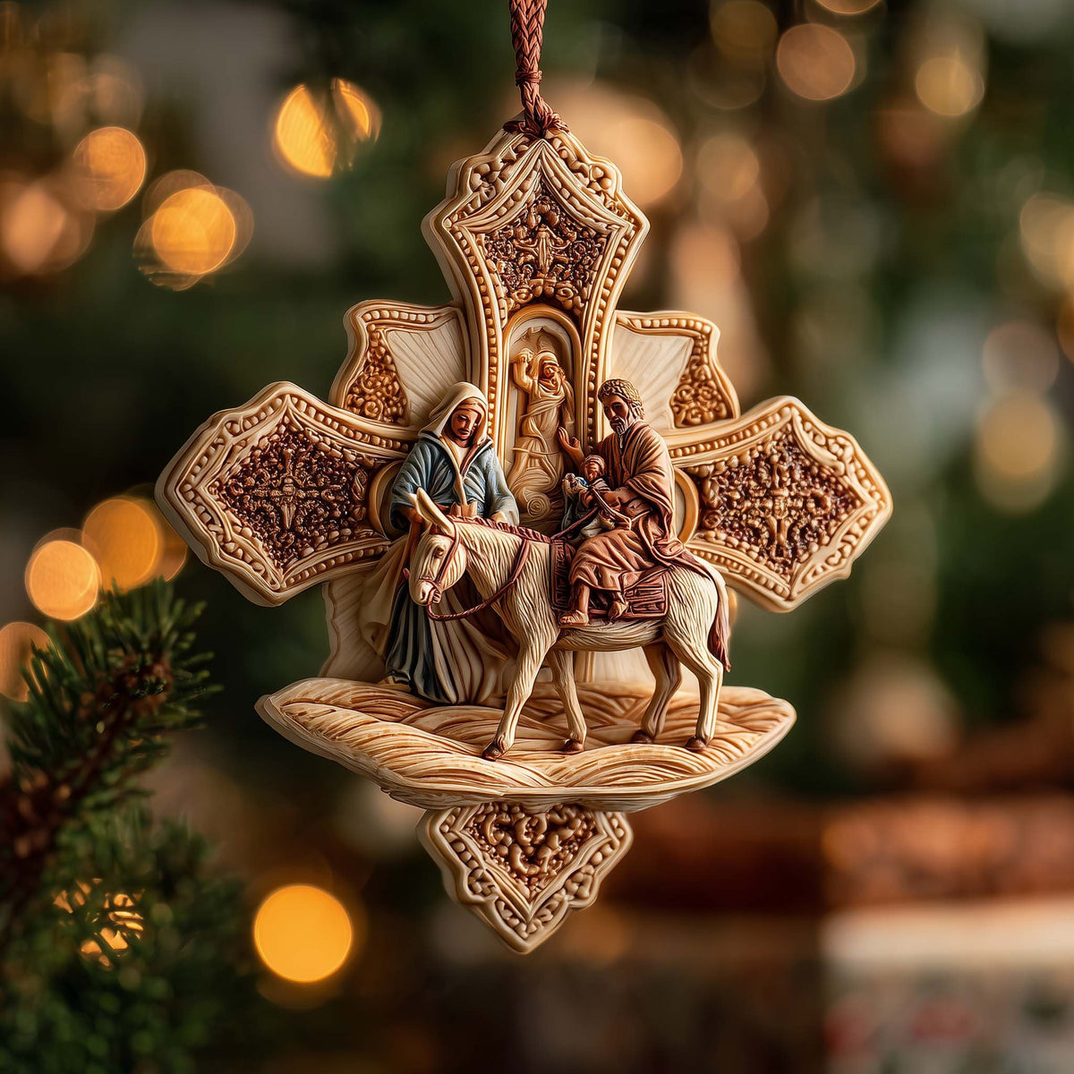 Nativity Cross Christmas Ornament