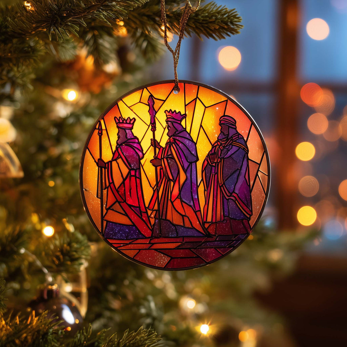 Stained Kings Christmas Ornament