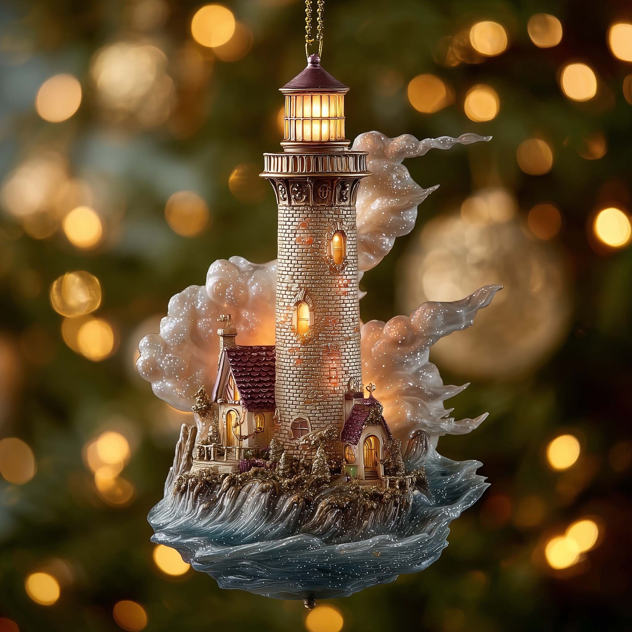 Lighthouse and Keeper's Cottage Christmas Ornament