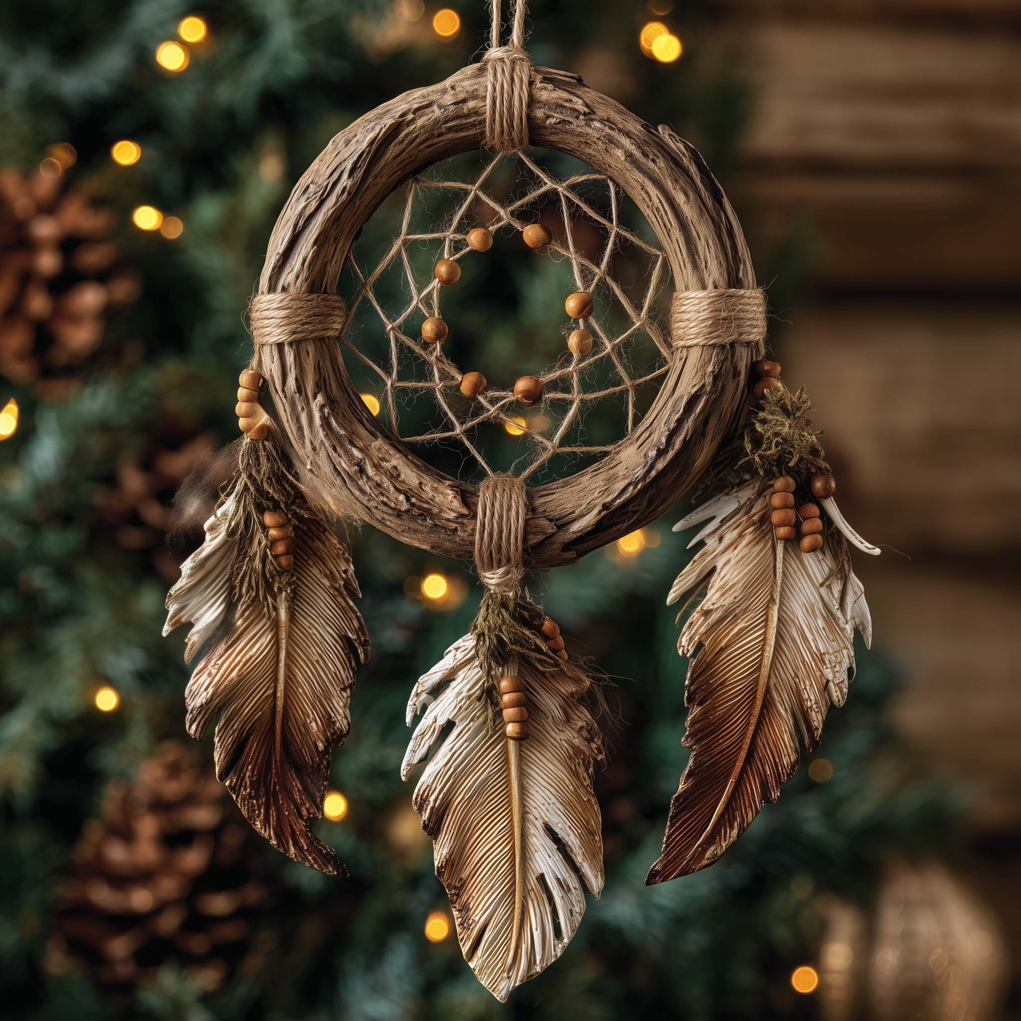 Woven Willow Dreamcatcher Christmas Ornament