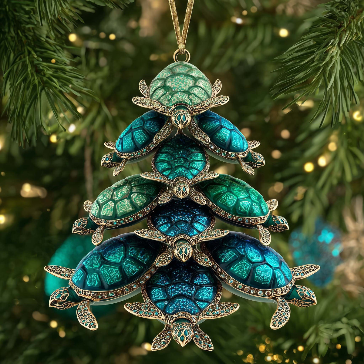 Sea Turtle Christmas Tree Christmas Ornament
