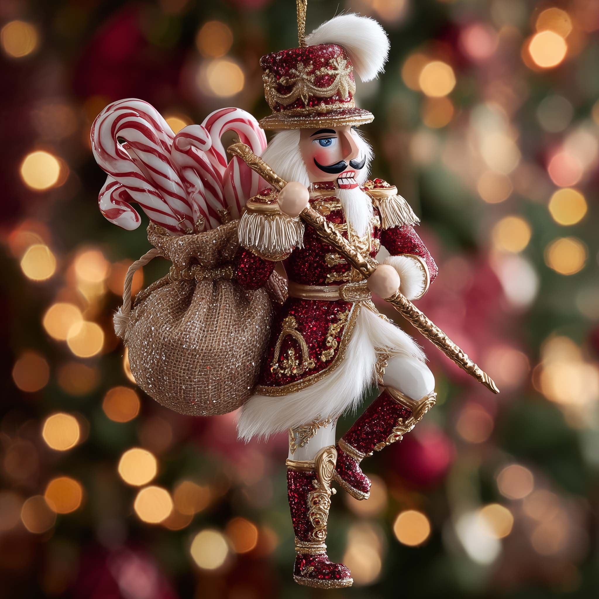 Plumed Nutcracker with Sweets Christmas Ornament
