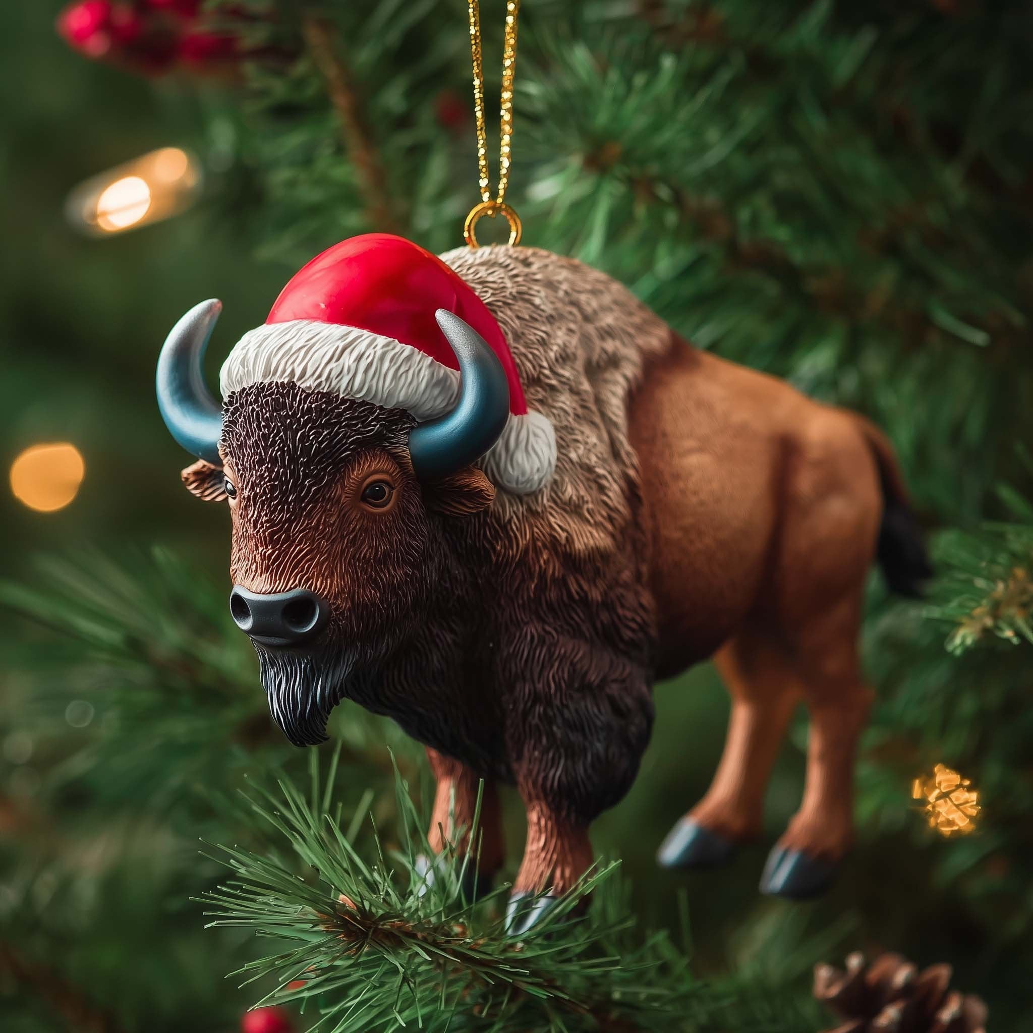 Holiday Bison Trail Christmas Ornament