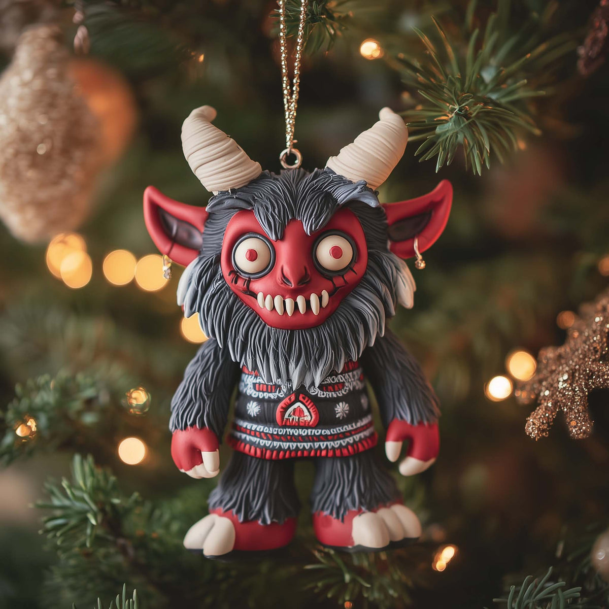 Little Red Krampus Doll Christmas Ornament