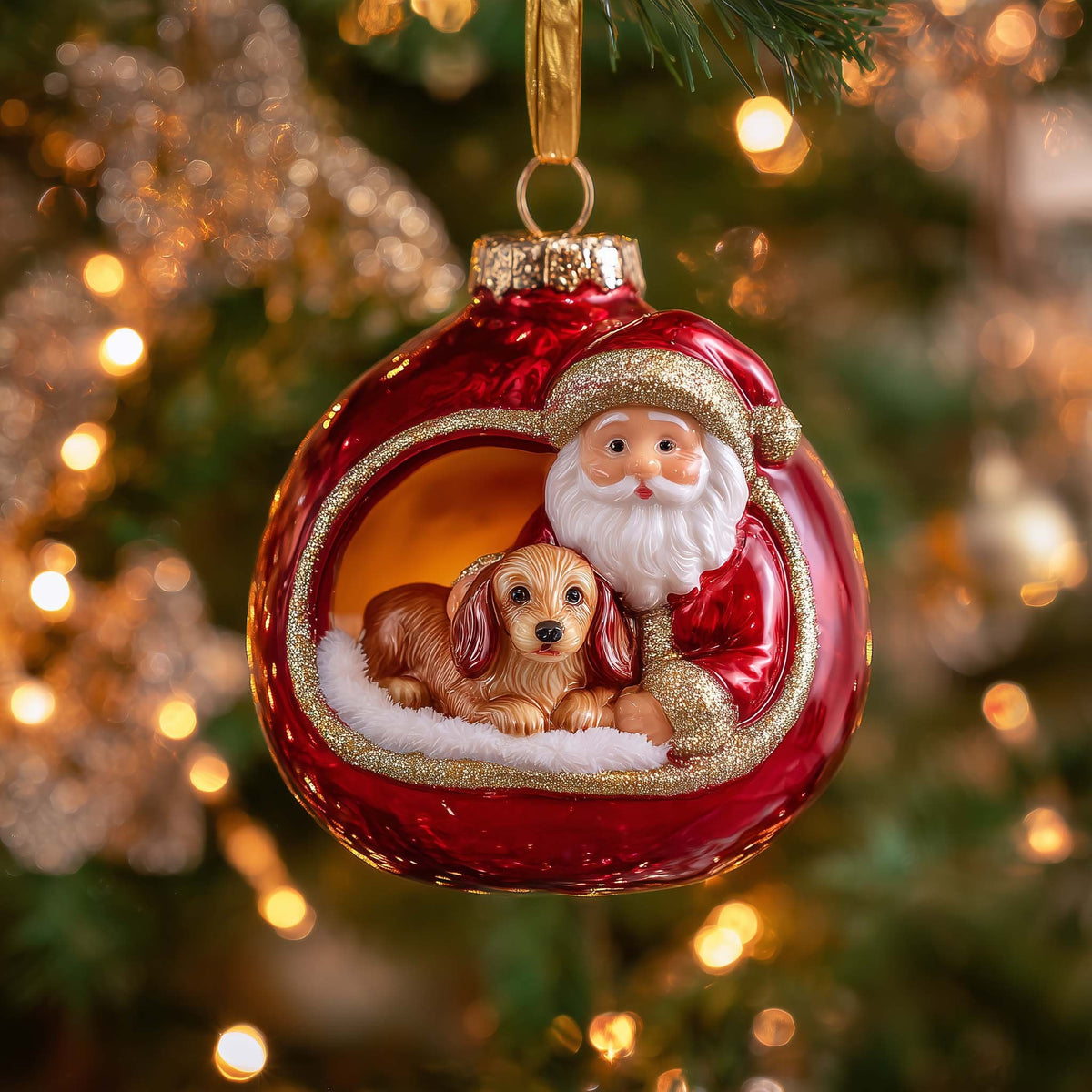 Dachshund Nest Christmas Ornament