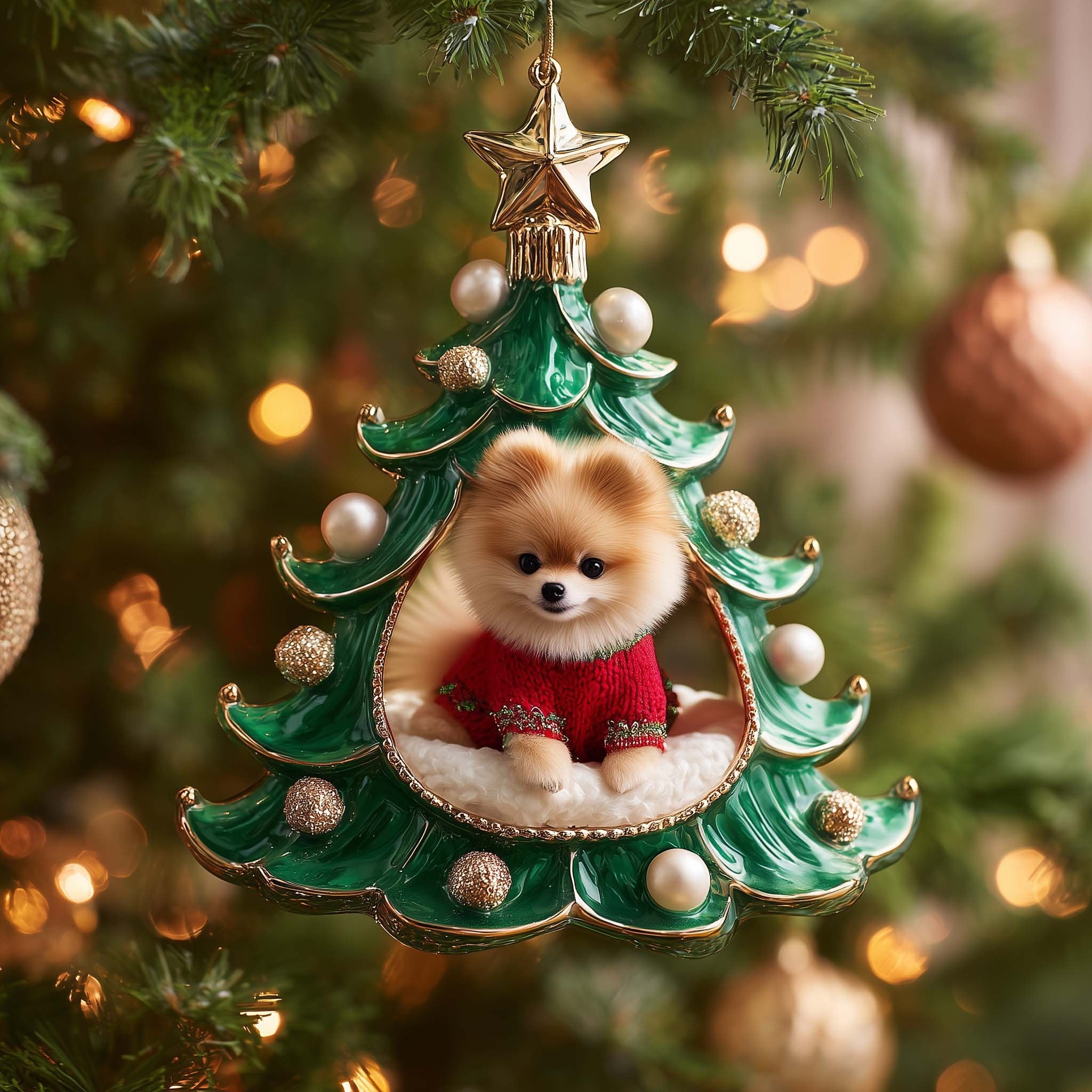 Pomeranian Nest Christmas Ornament