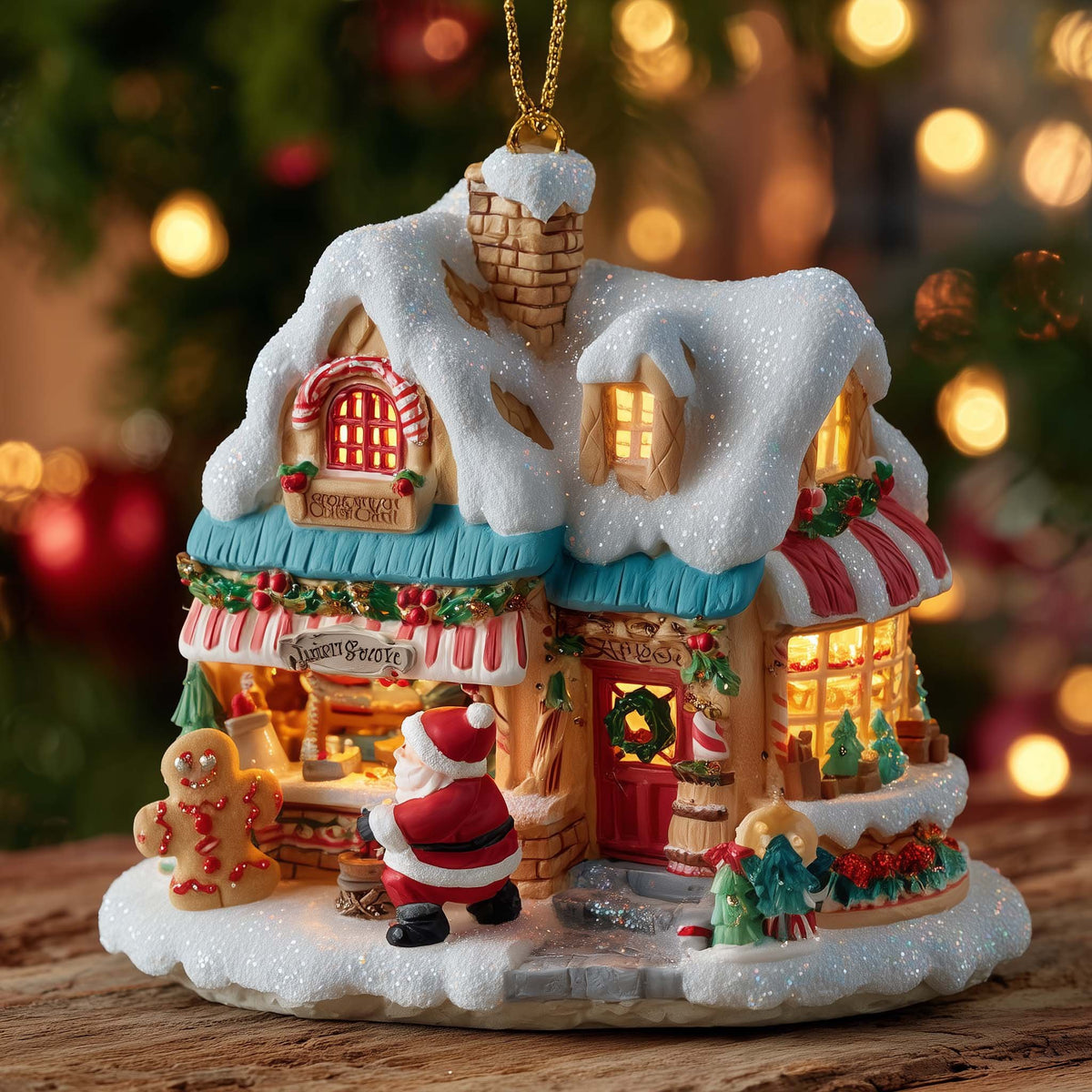 Santa's Sweet Shop Village Christmas Ornament