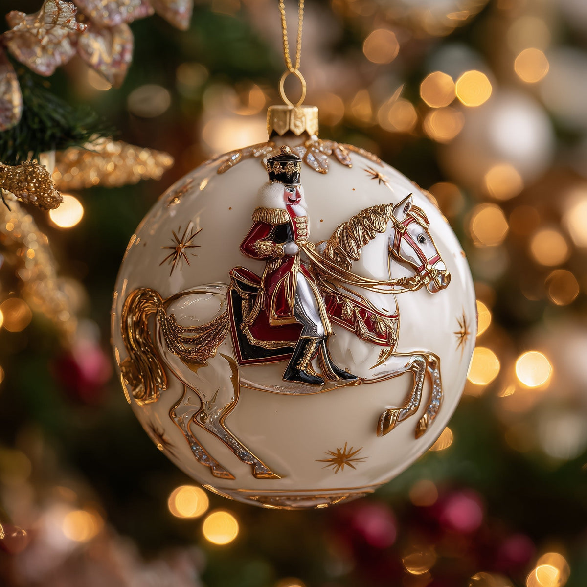 Cavalry Rider Porcelain Bauble Christmas Ornament