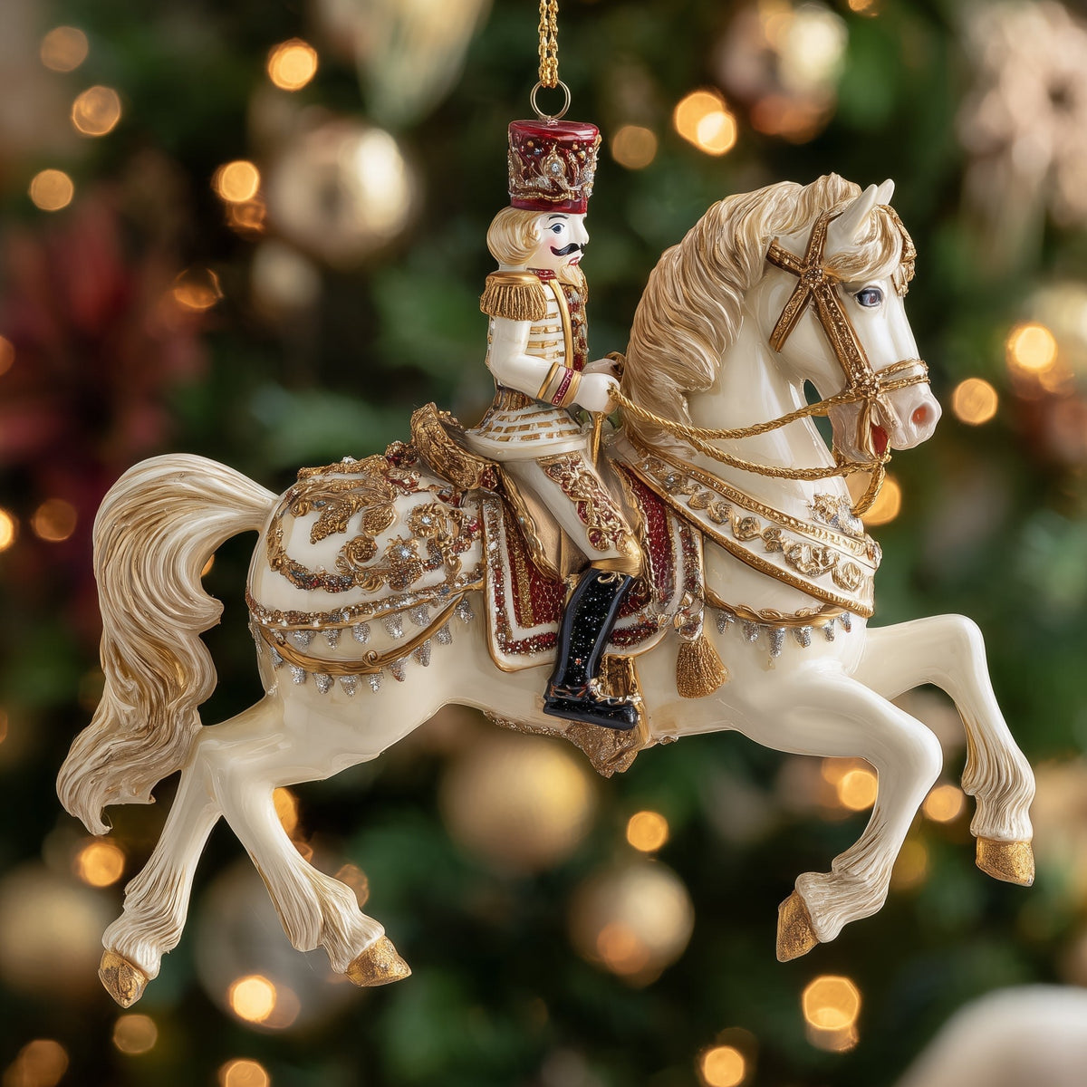 Nutcracker on a Show Horse Christmas Ornament
