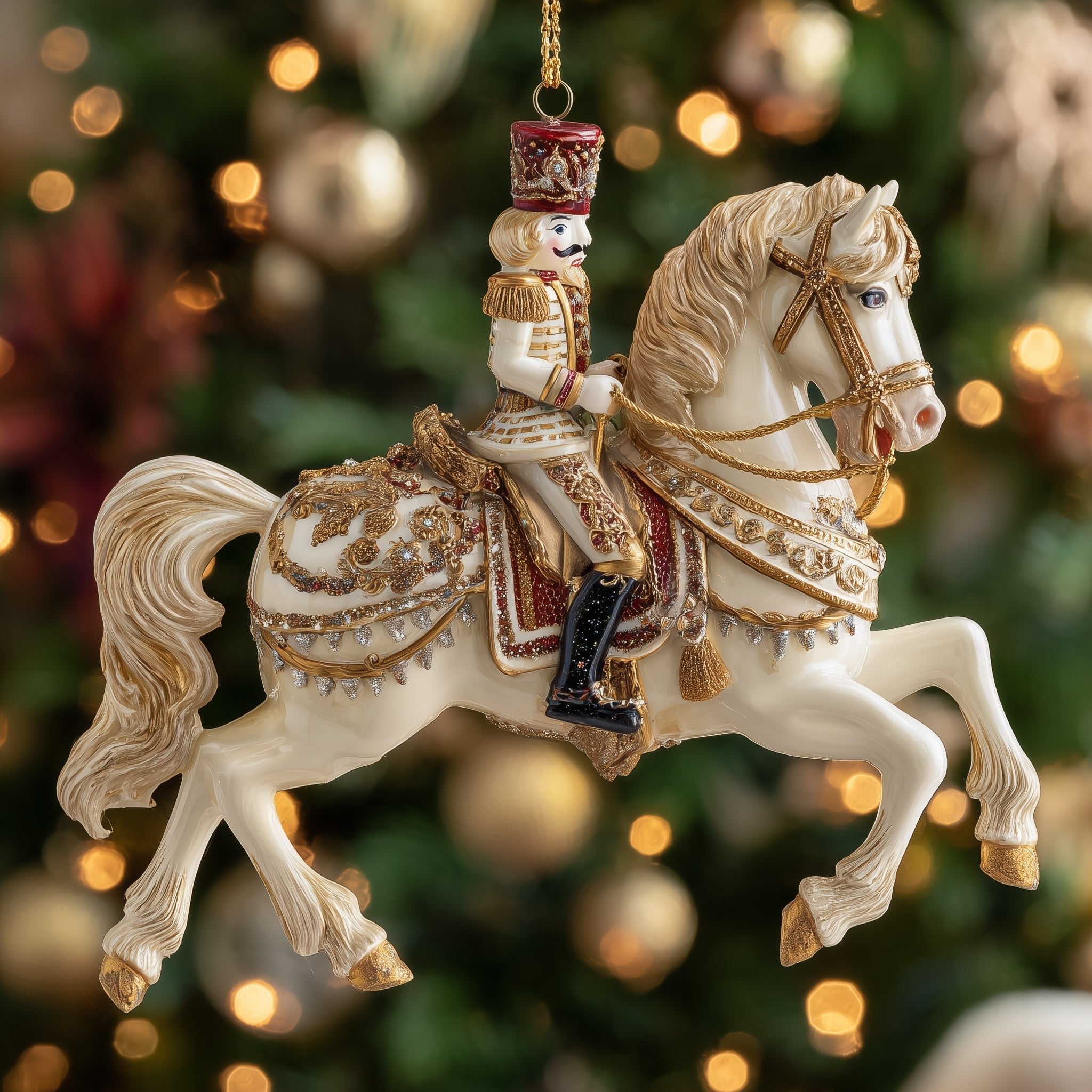 Nutcracker on a Show Horse Christmas Ornament