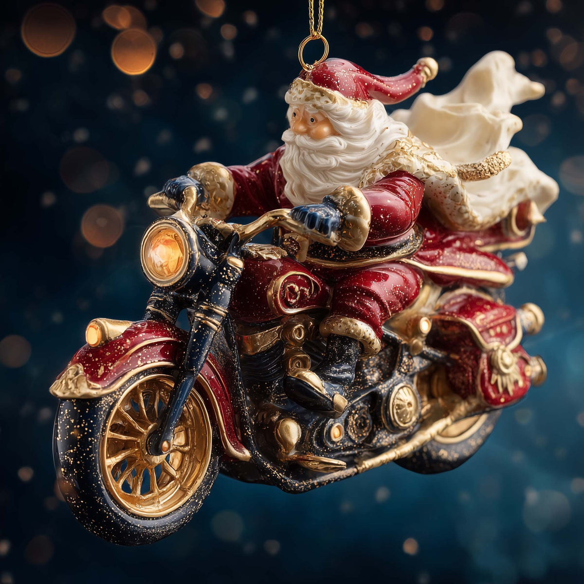 Santa Rides at Midnight Christmas Ornament
