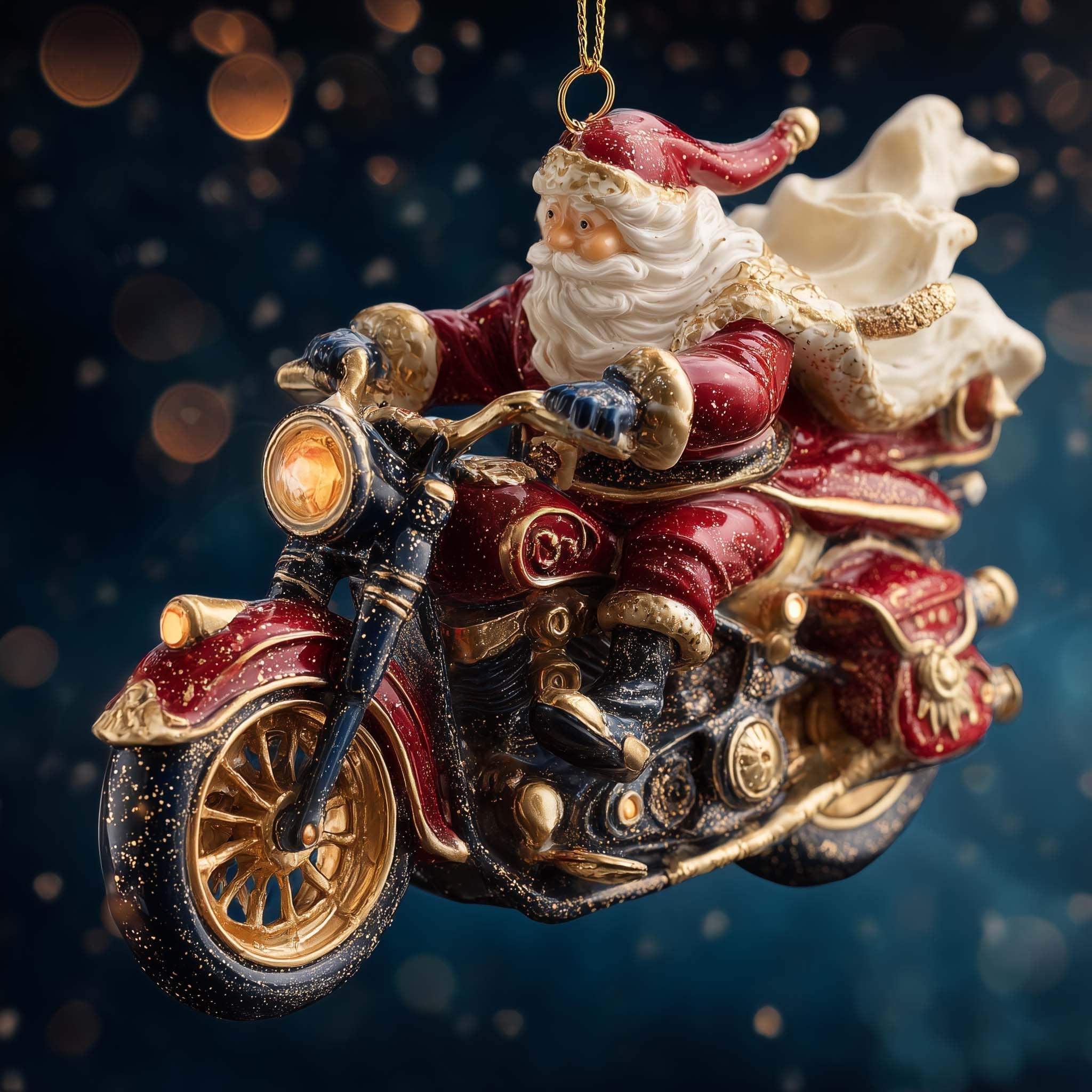 Santa Rides at Midnight Christmas Ornament