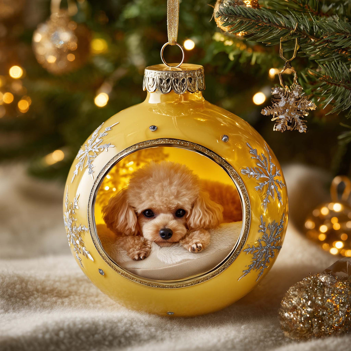Poodle Nest Christmas Ornament