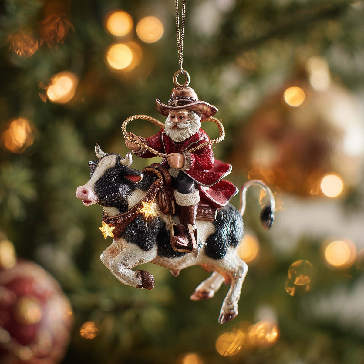 Santa Cow YC99 Christmas Ornament