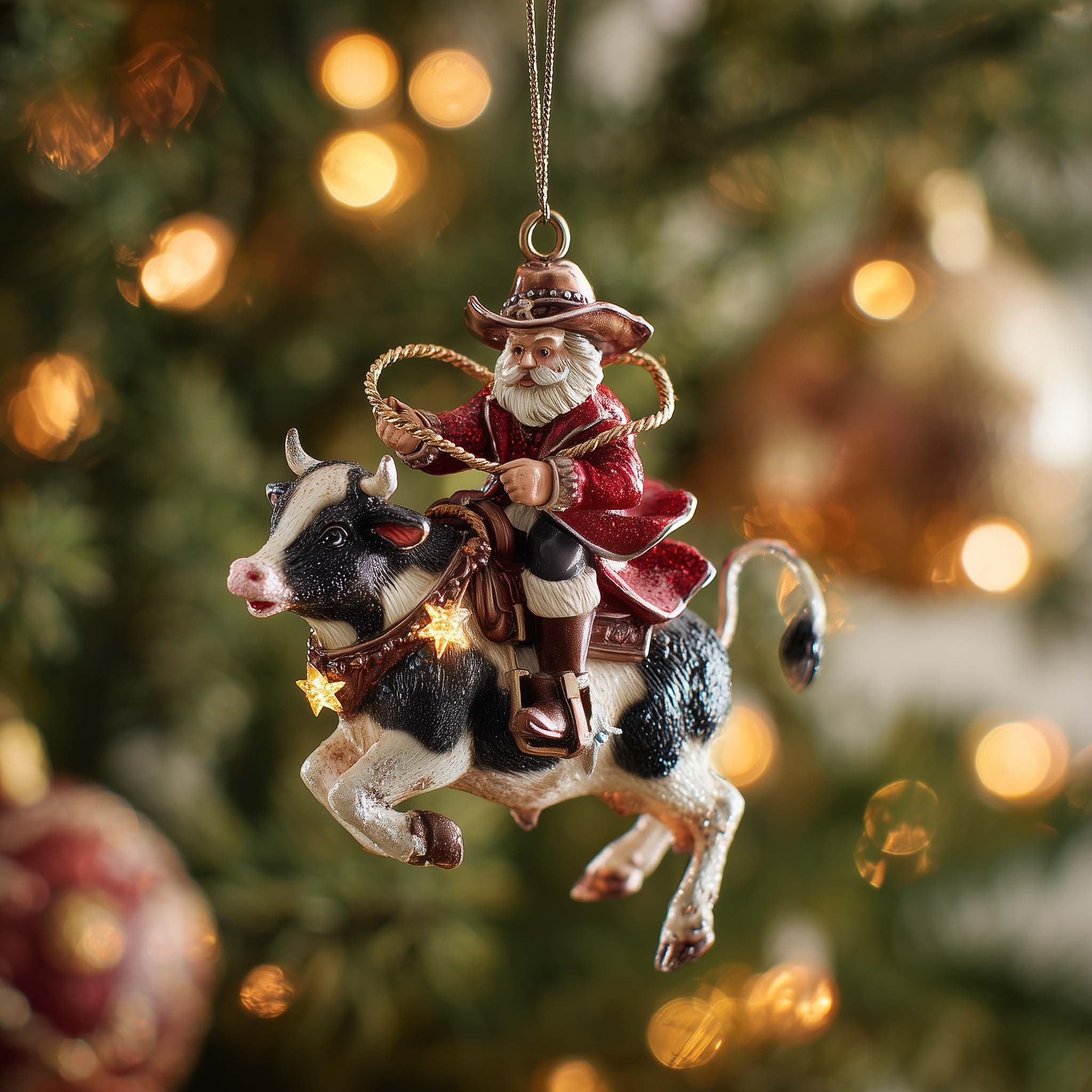 Santa Cow YC99 Christmas Ornament