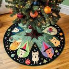 Halloween Christmas Cat Christmas Tree Skirt