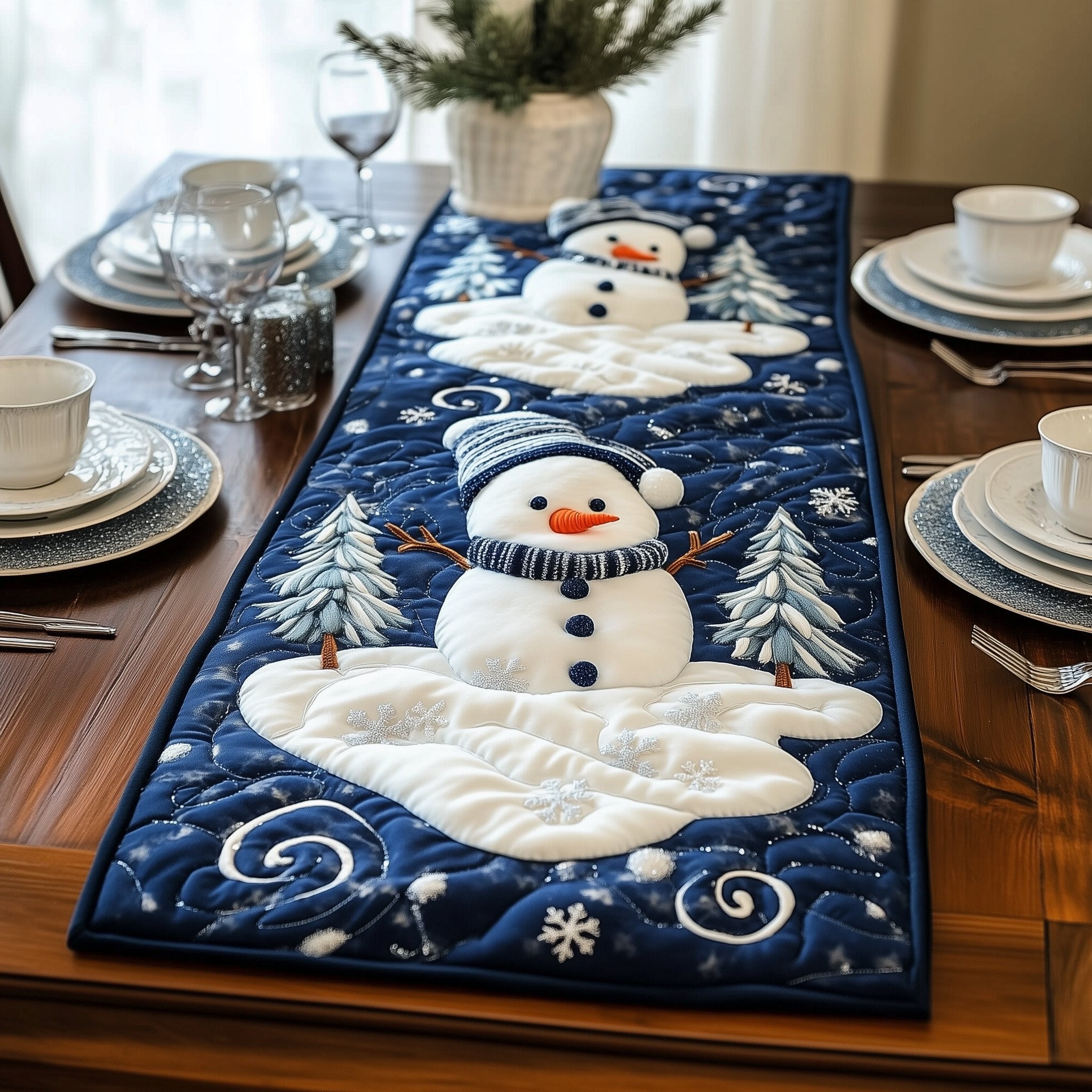 Christmas Snowmen Table Runner