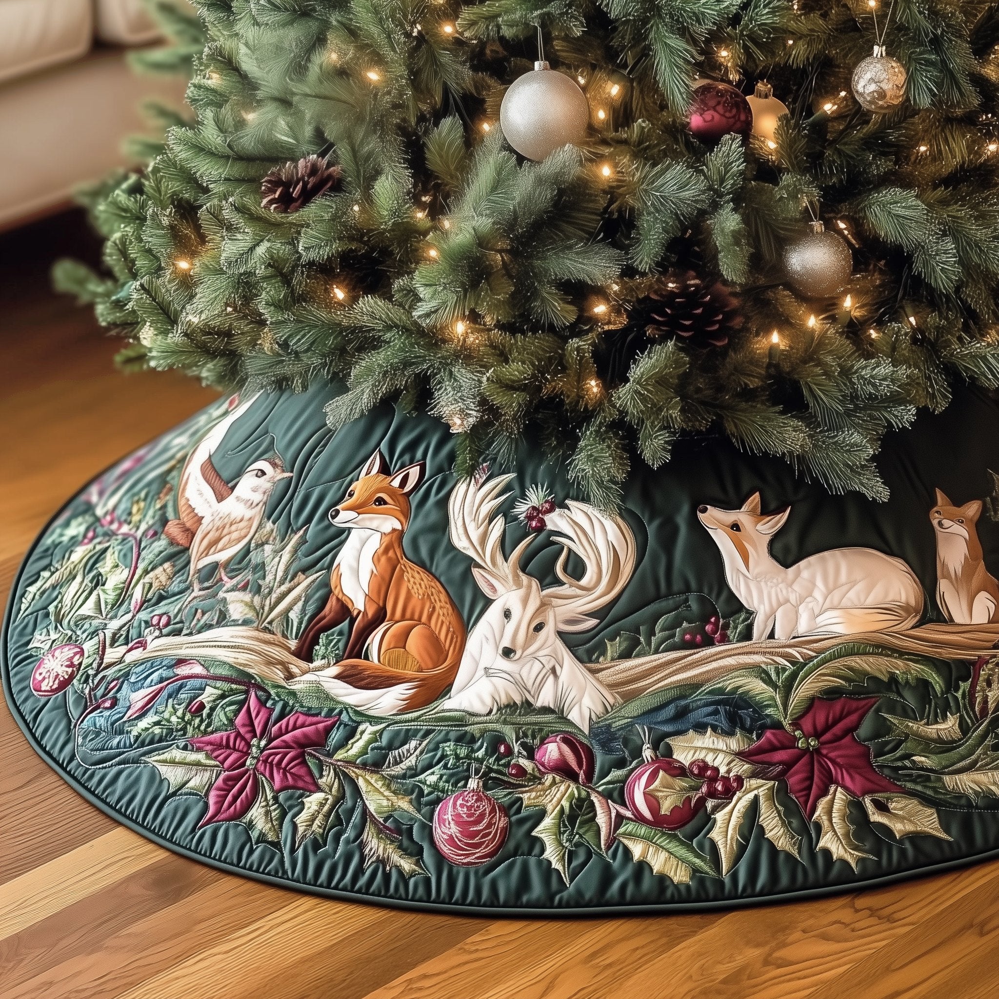 Woodland Animals Christmas Tree Skirt