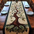 Swirled Tree on Cream Panel Table Runner