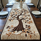 Brown Tree with Cream Blossoms Table Runner