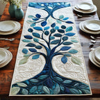 Teal Tree with Blue Leaves Table Runner