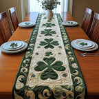 Large Shamrocks on Cream Table Runner