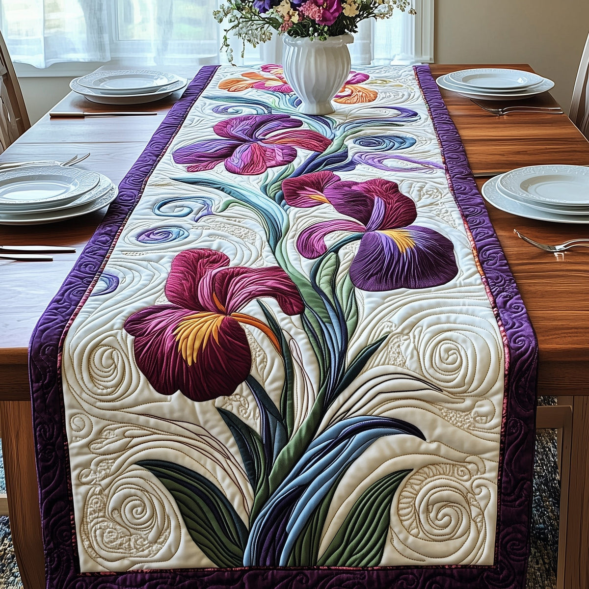 The Eternal Iris Table Runner